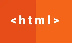 Il logo HTML su uno sfondo arancione diviso. Il canvas cos'è? È la base per creare pagine web.