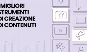 I Migliori Strumenti di Creazione Contenuti: icone di fotocamera, video, megafono e altro per la tua strategia digitale.
