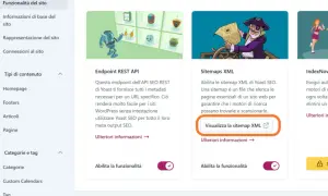 Impostazioni di Yoast SEO: Sitemaps XML per aiutare i motori di ricerca a trovare le tue pagine. Utile per accorciare i link e migliorare la visibilità.