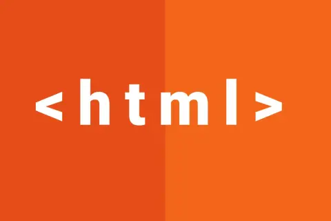 Il logo HTML su uno sfondo arancione diviso. Il canvas cos'è? È la base per creare pagine web.