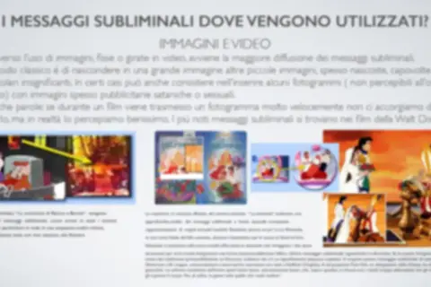 Immagini e video usati per messaggi subliminali pubblicitari, spesso nascosti o sessuali, come nei film Disney.