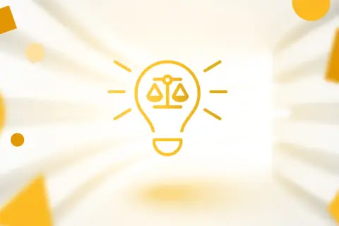Icona di una lampadina con bilancia della giustizia al suo interno, simbolo di innovazione nel legal tech.