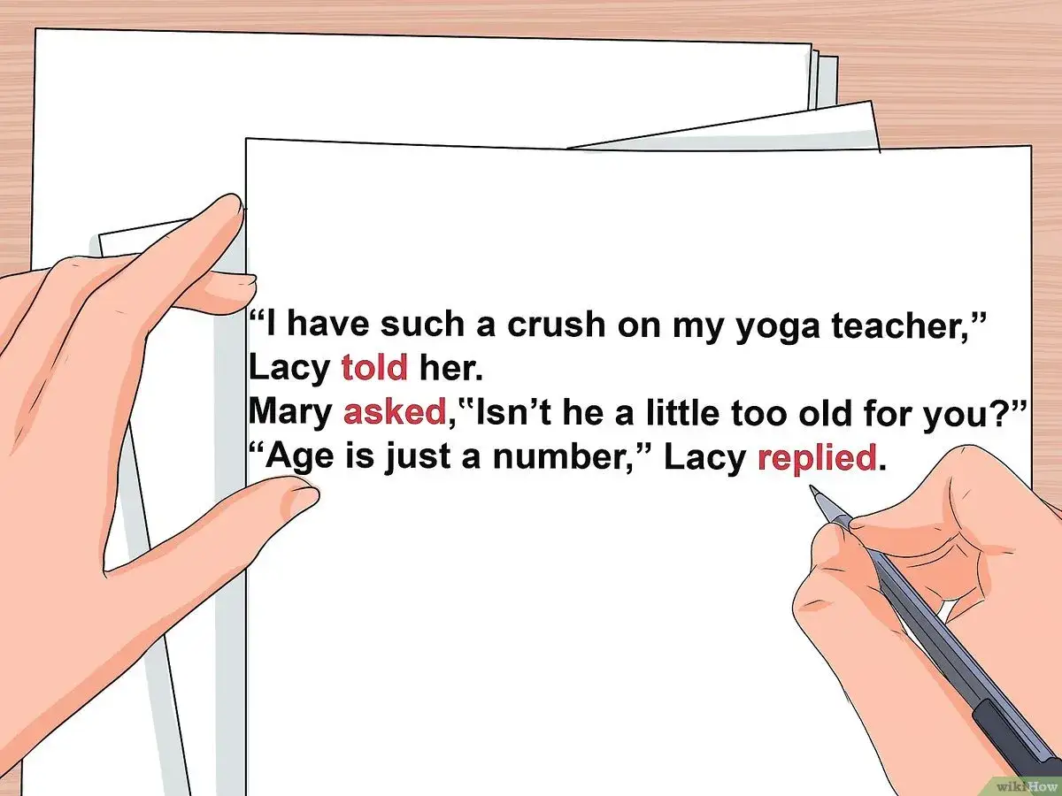 Imparare come si scrive un dialogo: Lacy confessa una cotta, Mary chiede e Lacy risponde.