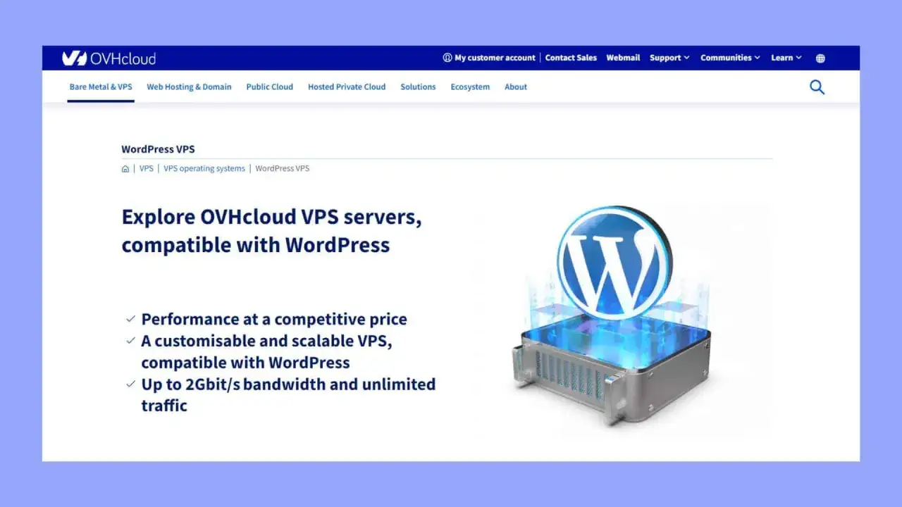 Scopri come funziona un VPS OVHcloud per WordPress: server performanti, scalabili e compatibili con il tuo sito.