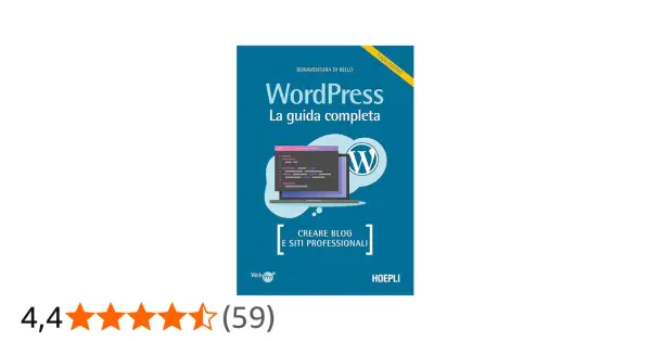 Guida completa su come si crea un blog con WordPress. Immagine di un laptop con codice e logo WordPress.